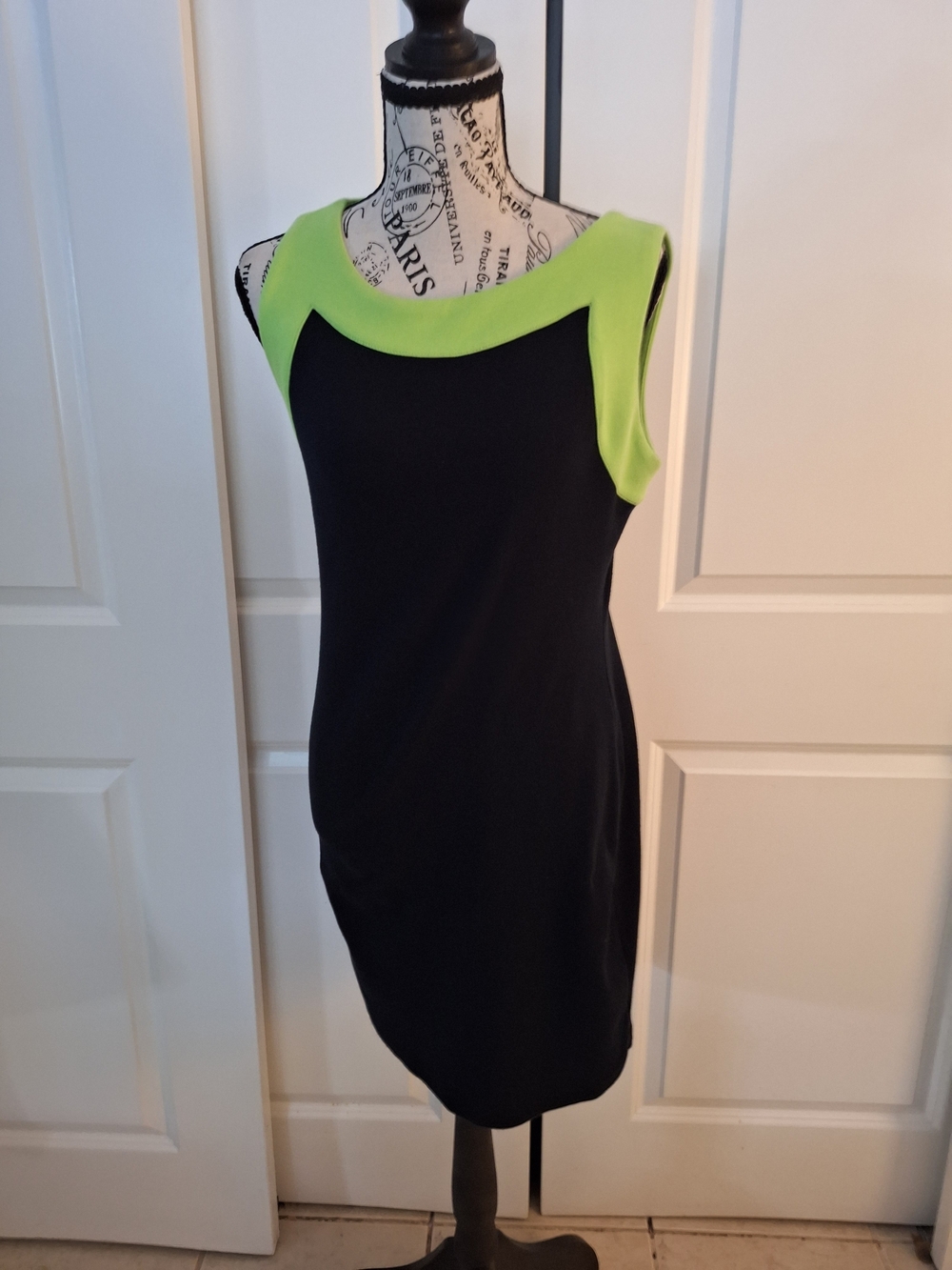 Ronni Nicole Black Dress with Lime Green Accents